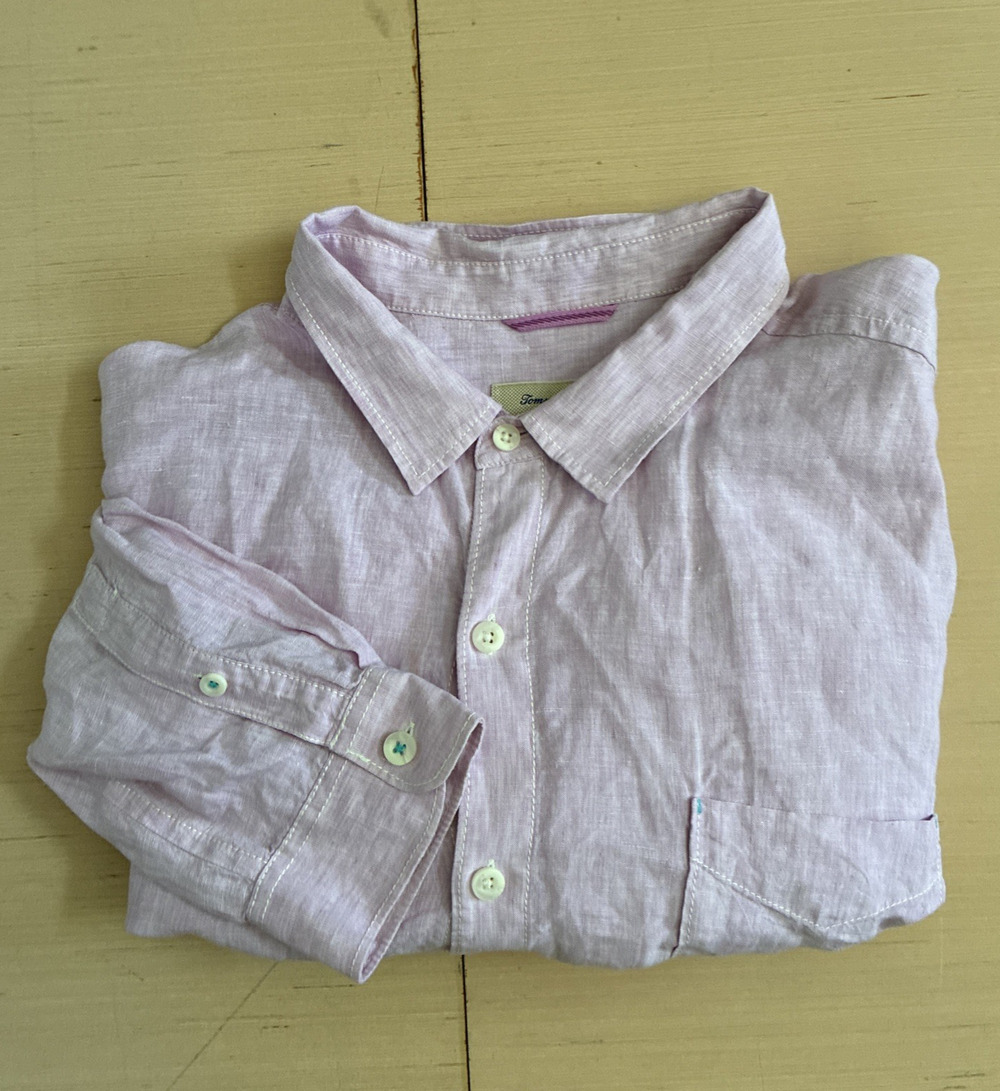 Tommy Bahama Easy Breezer Men's Sz 3XL Button Up Relaxed Long Sleeve Linen Shirt